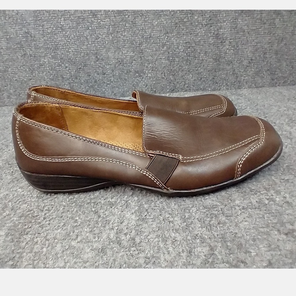 Natural Soul Naturalizer Loafers Women 8 Brown Leather Slip On Comfort Shoes